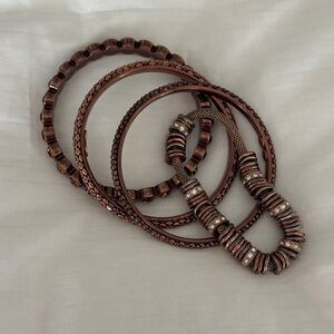 Copper and Silver Bracelet Set